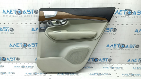 Door trim card rear right Volvo XC90 16-22 leather gray with black, under the curtain, gray stitching, armrest and insert gray leather, molding walnut, Bowers & Wilkins, scratches, for dry cleaning,