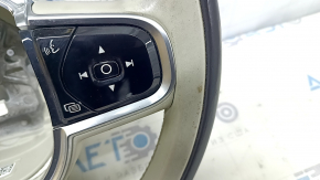Steering wheel bare Volvo XC90 16-22 leather gray, with buttons, heated, without petals, scratches, worn, for dry cleaning