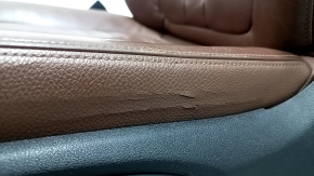Driver's seat BMW X5 F15 14-18 without airbag, electric, memory, leather black Dakota, cracked, broken pad