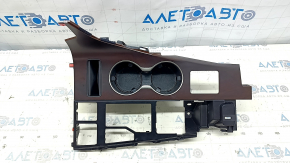 Center console trim wood cup holders Lexus RX350 RX450h 20-22 dark brown, scratches