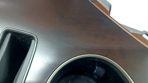 Center console trim wood cup holders Lexus RX350 RX450h 20-22 dark brown, scratches