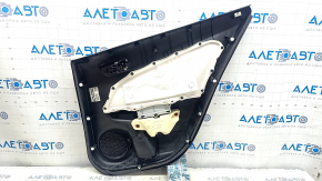 Door trim card rear left Toyota Prius 50 16-22 black with gray insert, armrest leather, with handle