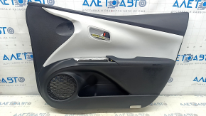 Door trim card front right Toyota Prius 50 16-22 black with gray insert leather, armrest leather, with handle, for dry cleaning, dent