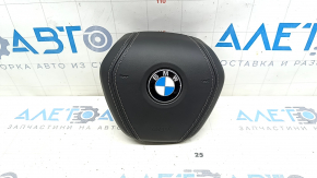 Airbag in the steering wheel driver BMW X5 G05 19-23 leather black, scratches on the emblem