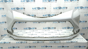 Front bumper bare Toyota Sienna 21-25 white, scratches, bumps, cracks in fasteners