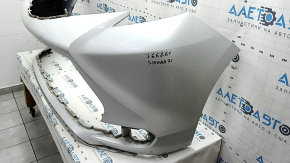 Front bumper bare Toyota Sienna 21-25 white, scratches, bumps, cracks in fasteners