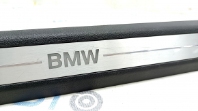 Door sill trim front right BMW X5 G05 19-23 black with chrome insert BMW, backlight, scratches