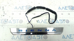Door sill trim front right outer Toyota Sienna 21-25 chrome with backlight, scratches