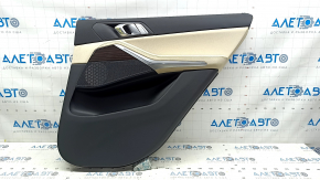 Door trim card rear right BMW X5 G05 19-23 leather schwarz/Canberra-Beige without curtain