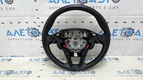 Bare steering wheel Ford Edge 15-18 black rubber, scratches, torn fasteners