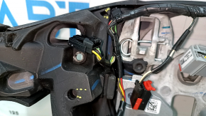Bare steering wheel Ford Edge 15-18 black rubber, scratches, torn fasteners