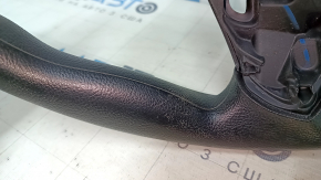 Bare steering wheel Ford Edge 15-18 black rubber, scratches, torn fasteners