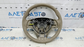 Naked steering wheel Nissan Rogue 14-16 rubber beige, scuffed, needs cleaning