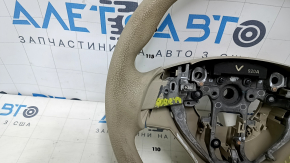 Naked steering wheel Nissan Rogue 14-16 rubber beige, scuffed, needs cleaning