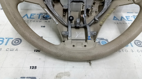 Naked steering wheel Nissan Rogue 14-16 rubber beige, scuffed, needs cleaning