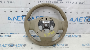Naked steering wheel Nissan Rogue 14-16 rubber beige, scuffed, needs cleaning