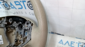 Naked steering wheel Nissan Rogue 14-16, beige rubber, worn, needs cleaning