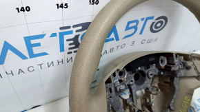 Naked steering wheel Nissan Rogue 14-16, beige rubber, worn, needs cleaning