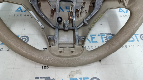 Naked steering wheel Nissan Rogue 14-16, beige rubber, worn, needs cleaning