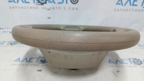 Naked steering wheel Nissan Rogue 14-16, beige rubber, worn, needs cleaning
