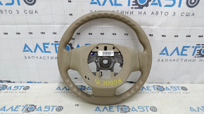 Naked steering wheel Nissan Rogue 14-16, beige rubber, worn, needs cleaning