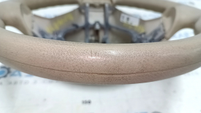 Naked steering wheel Nissan Altima 13-15 beige rubber, scratches, worn, needs cleaning
