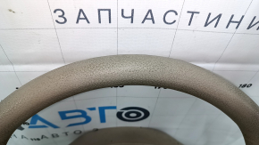 Bare steering wheel Nissan Rogue 14-16, beige rubber, worn, needs dry cleaning, broken fasteners
