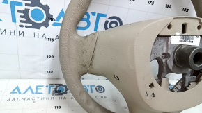Bare steering wheel Nissan Rogue 14-16, beige rubber, worn, needs dry cleaning, broken fasteners
