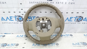 Bare steering wheel Nissan Rogue 14-16, beige rubber, worn, needs dry cleaning, broken fasteners