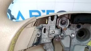 Bare steering wheel Nissan Rogue 14-16, beige rubber, worn, needs dry cleaning, broken fasteners