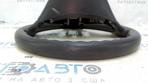 Bare steering wheel Nissan Rogue 14-16 rubber black, broken fasteners, needs cleaning