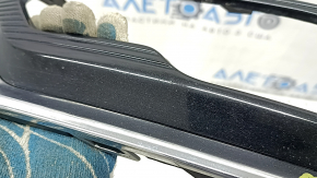 Front bumper grille left Ford Fusion mk5 17-18 under fog lights LED gloss, with chrome molding, broken mount, sand