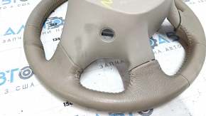 Naked steering wheel Nissan Pathfinder 13-16 beige leather, for dry cleaning, scratches, rubbed