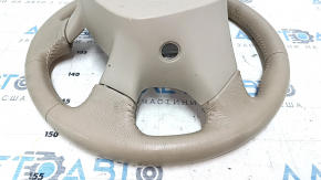 Naked steering wheel Nissan Pathfinder 13-16 beige leather, for dry cleaning, scratches, rubbed