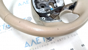 Naked steering wheel Nissan Pathfinder 13-16 beige leather, for dry cleaning, scratches, rubbed