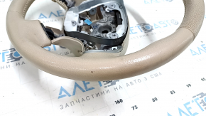 Naked steering wheel Nissan Pathfinder 13-16 beige leather, for dry cleaning, scratches, rubbed