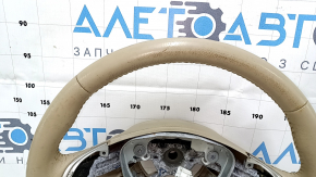 Naked steering wheel Nissan Pathfinder 13-16 leather beige, heated, for dry cleaning, scratches, rubbed
