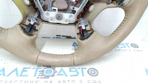 Naked steering wheel Nissan Pathfinder 13-16 leather beige, heated, for dry cleaning, scratches, rubbed