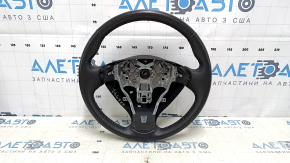 Naked steering wheel Nissan Versa Note 13-19 leather black, scratches, bumps