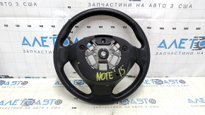 Naked steering wheel Nissan Versa Note 13-19 leather black, scratches, bumps