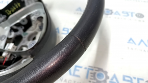 Naked steering wheel Nissan Pathfinder 13-17 leather black, heated, for dry cleaning, scratches, scuffs