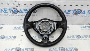 Naked steering wheel Nissan Sentra 13-19 black leather, scratches, abrasions, needs cleaning