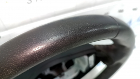 Naked steering wheel Nissan Sentra 13-19 black leather, scratches, abrasions, needs cleaning