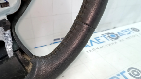 Naked steering wheel Nissan Sentra 13-19 black leather, scratches, abrasions, needs cleaning