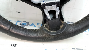 Naked steering wheel Nissan Sentra 13-19 black leather, scratches, abrasions, needs cleaning