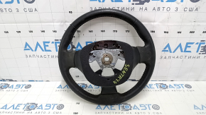 Naked steering wheel Nissan Sentra 13-19 black leather, scratches, abrasions, needs cleaning