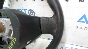 Naked steering wheel Nissan Sentra 13-19 black leather, scratches, abrasions, needs cleaning