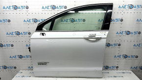 Door assembly front left Ford Fusion mk5 13-20 hybrid energi, keyless, with code, white YZ, bumps, chips, cobwebs on the overlay