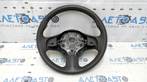 Naked steering wheel Nissan Versa 12-19 usa dark gray, rubber, worn, needs cleaning