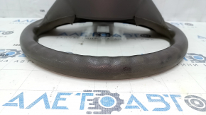 Naked steering wheel Nissan Versa 12-19 usa dark gray, rubber, worn, needs cleaning